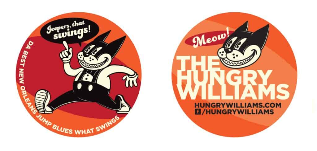 Hungry Williams promotional coasters, round.